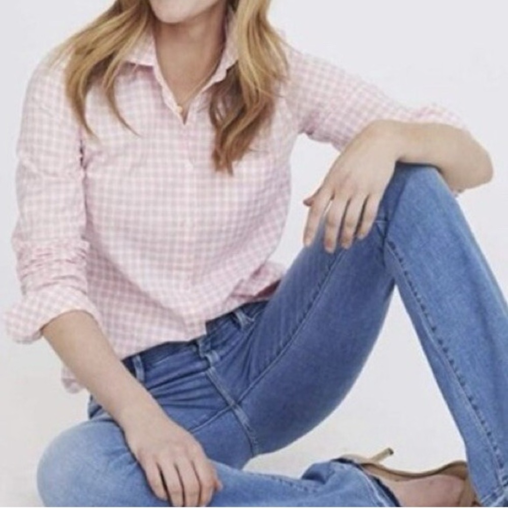 UNTUCKit Calina Pink White‎ Gingham Button Down Shirt